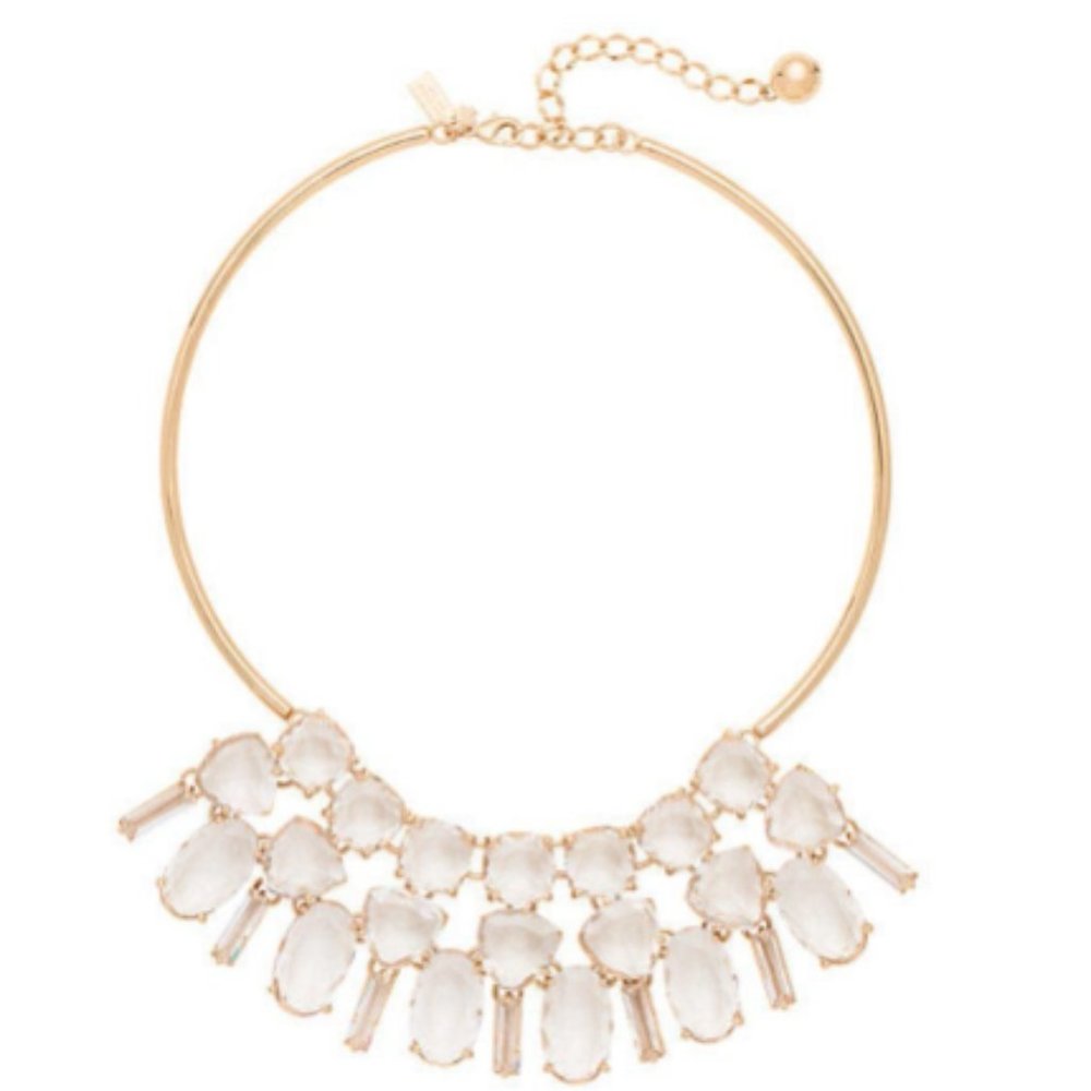 Kate Spade Vegas Jewels Statement Collar Gold Gem Crystal Diamond-like Necklace
